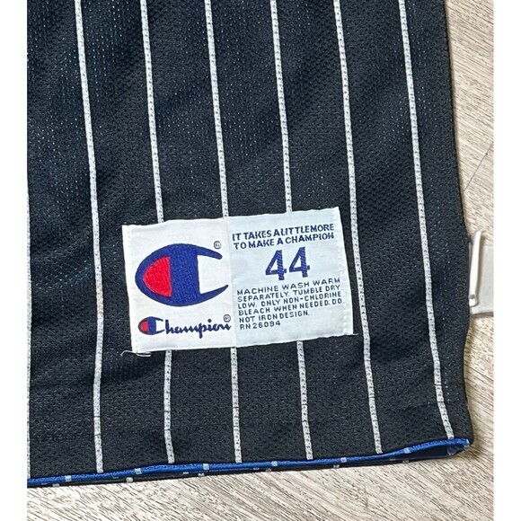 Champion Orlando Magic #1 Vintage NBA Basketball Jersey Pinstripe Blue Size 44 - Picture 3 of 6